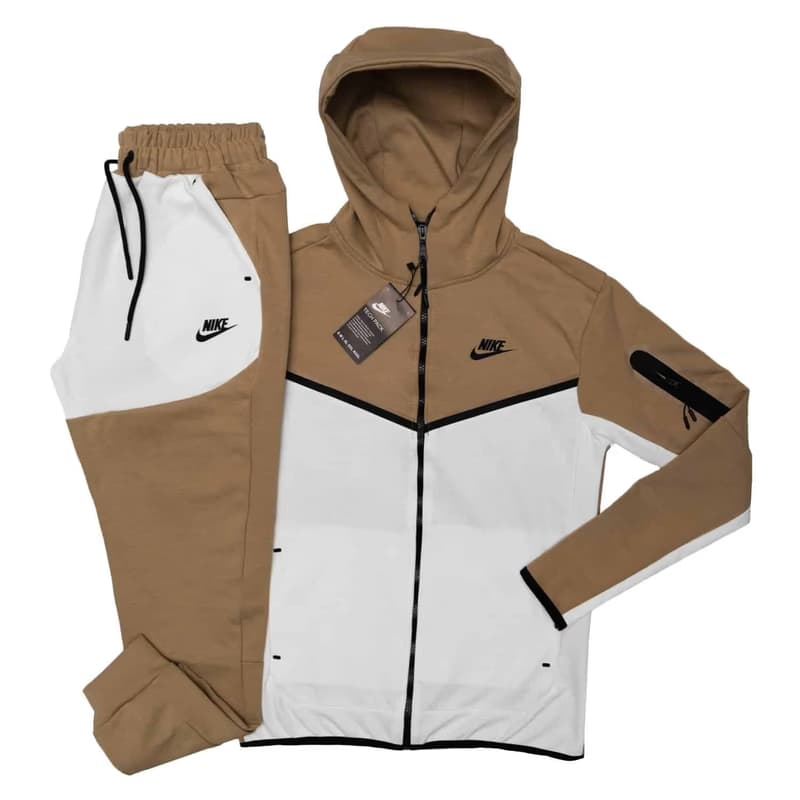 Nike Kafenasto Bijela Tech Fleece Trenerka (Sa Gumom) - slika 1