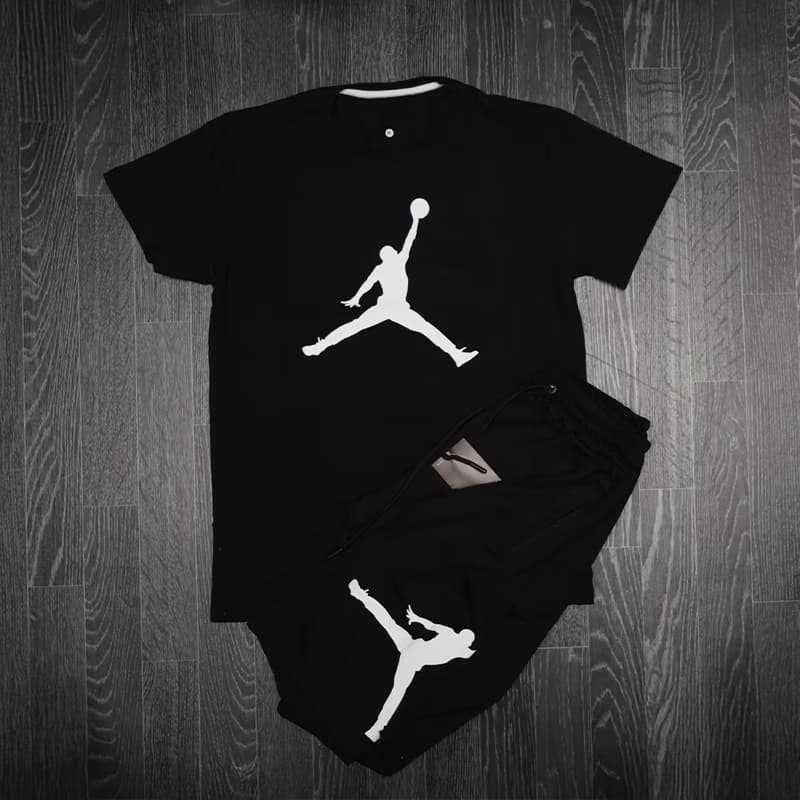 Jordan Veliki znak Crna Majica Crni Šorc - slika 1