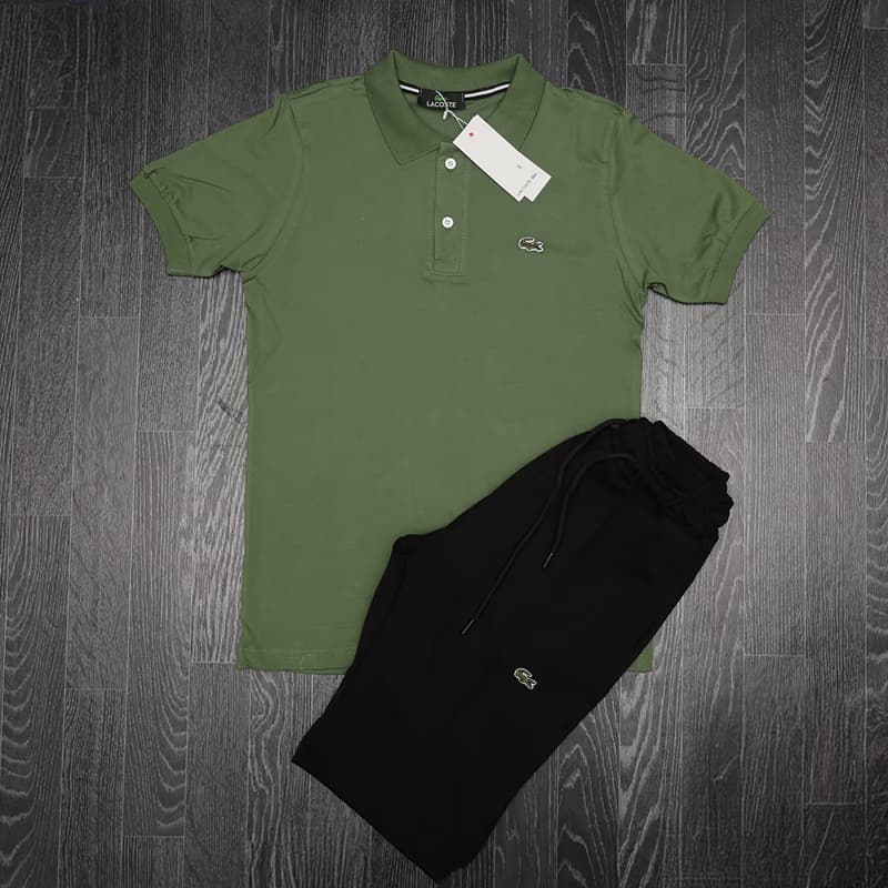 Lacosta Maslinast aMajica Crni Šorc 2025 - slika 1