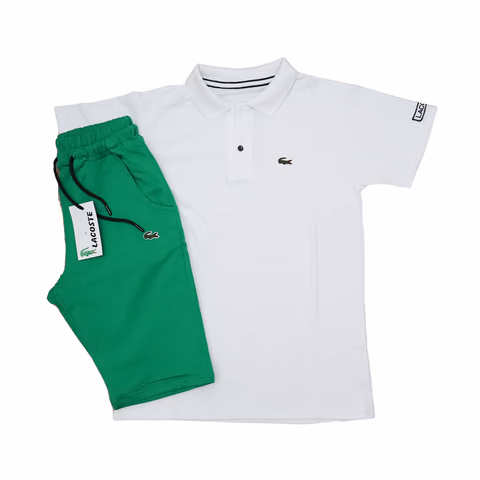 Lacosta Bijela Majica i Zeleni Šorc