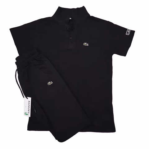 Lacoste Crna Majica Crni Šorc (kragna)
