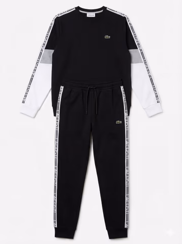 Lacoste Crno Sivo Bijela Tape Trenerka