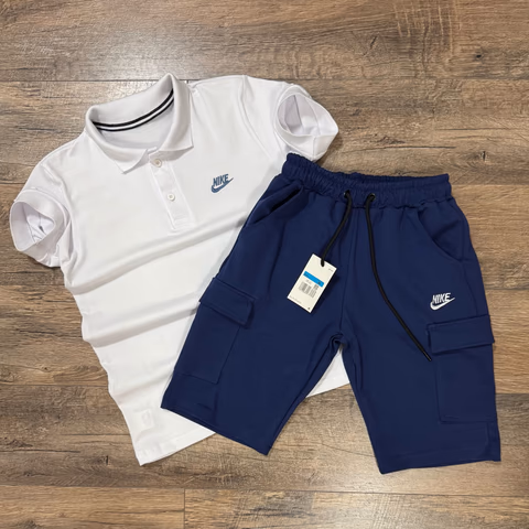 Nike Bijela Majica Teget Šorc