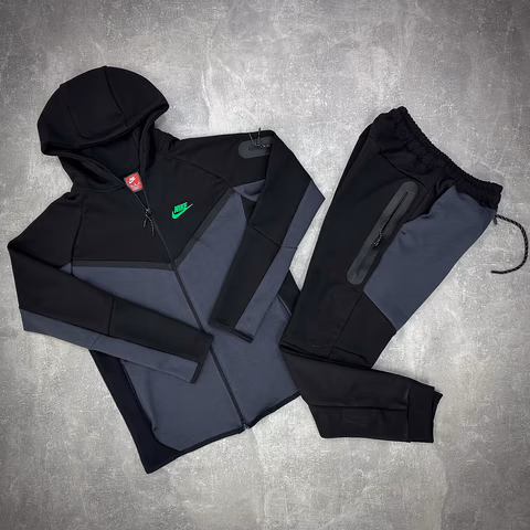 Nike Crno-Siva Tech v3 Trenerka (Zeleni znak)