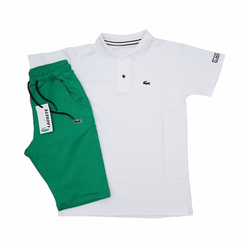 Lacosta Bijela Majica i Zeleni Šorc - slika 1