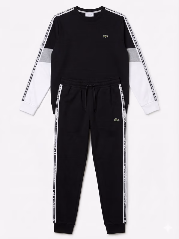 Lacoste Crno Sivo Bijela Tape Trenerka - slika 1